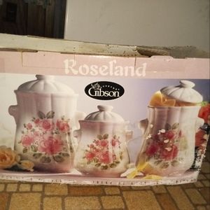 3 piece Glass jar containers Gibson